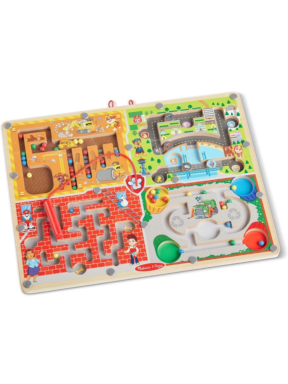 Melissa & Doug PAW Patrol Wooden 4-in-1 Magnetic Wand Maze Board